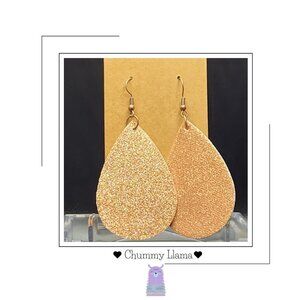Playful Dangle Earrings Sparkle Glitter Shine Gold Tone NEW